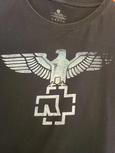Vintage Y2K Rammstein Deutschland Eagle Logo Heavy Metal Band Tee T-Shirt 2XL - Picture 5 of 13