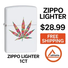 ZIPPO LIGHTER 1CT – FLORAL LEAF DESIGN – FREE SHIPPING – $28.99
