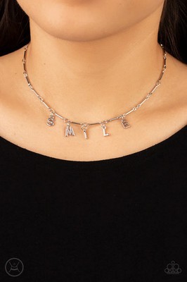 Paparazzi ~ Say My Name Silver ~  SMILE  ~ Necklace