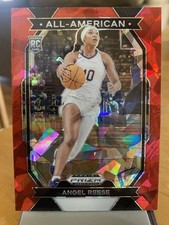 Angel Reese 2024 Prizm Draft Picks All-American Red Cracked Ice Rookie RC #6