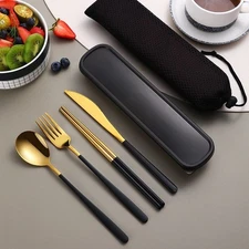 Tableware Portable Cutlery Set Dinnerware Set Stainless Steel Travel Flatware ^