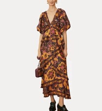 Farm Rio Pink Multicolor Blush Garden Maxi Dress XL Reg $275 NWOT