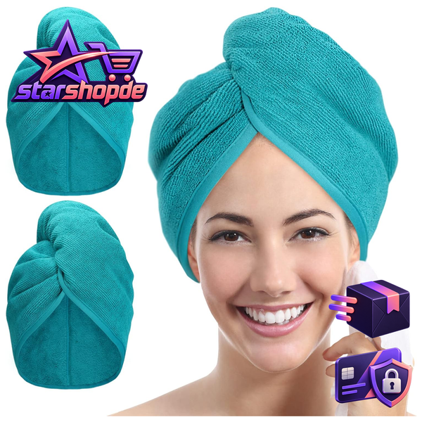 Mikrofaser Handtuch Haarturban 2 StüCk Schnell SaugfäHig Schnelltrocknend-image
