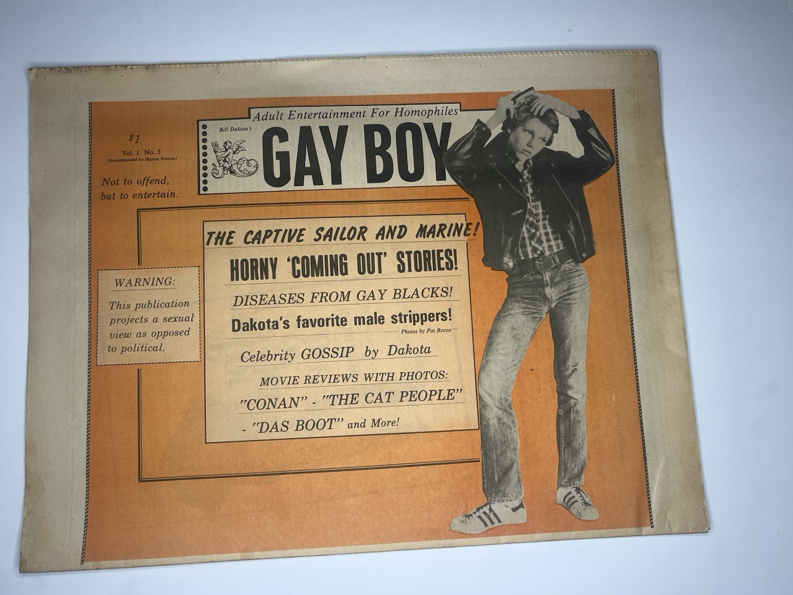 Rare GAY BOY Magazine Vol 1 No 5 Arnold Conan LGBTQ Interest 70’s - 80’s