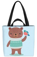 BäR Tierkinder Tasche Kinderzimmer Kinder Tiere Winter Weihnachten Tierbabys Sü
