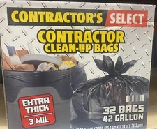 Contractors Select Contractor Clean-Up Bags Extra Thick Black 42 Gal 32 Ct 3 MIL
