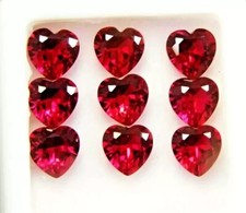 Natural Blood Red Lovely Ruby Heart Cut 12 MM 10 Pcs Lot Certified Gemstone