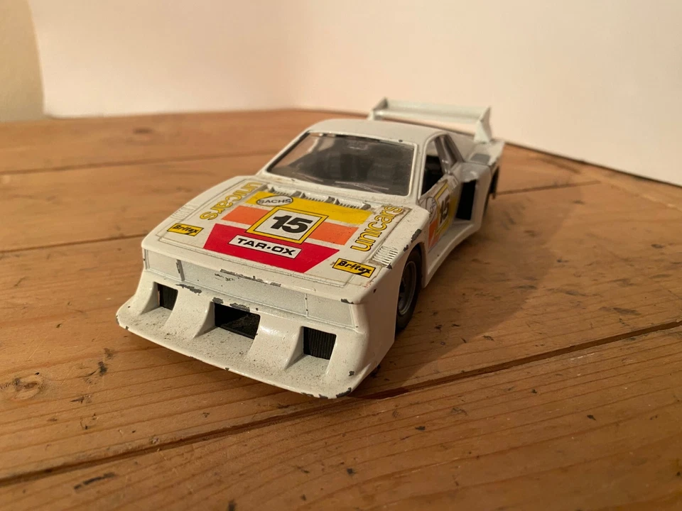 Tonka Polistil Lancia Beta Montecarlo, escala 1:25, modelo fundido a presión, unicars blancos Foto 3 de 4