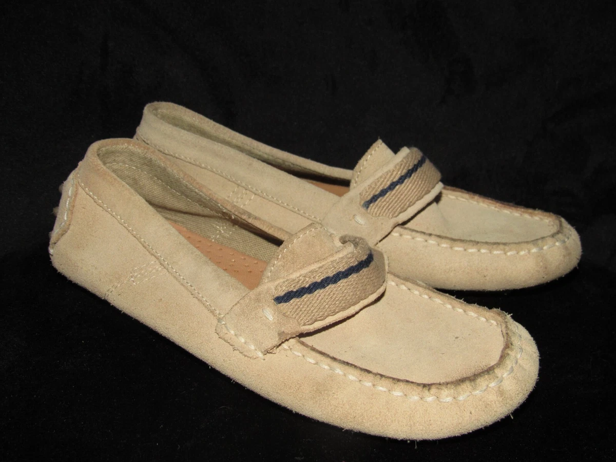 Zara Kids Tan Beige Suede Loafers Slip on Moccasins 33 Boys