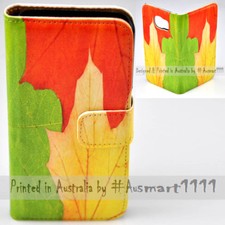 For Nokia Series - Maple Leaf Print Theme Wallet Mobile Phone Case Cover