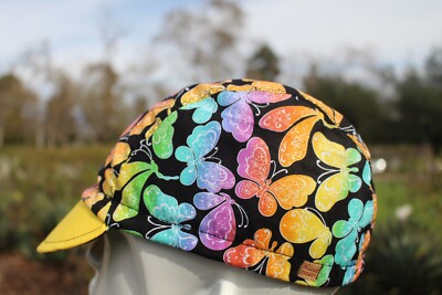 CYCLING CAP HAPPY BUTTERFLY HANDMADE IN USA   S M L