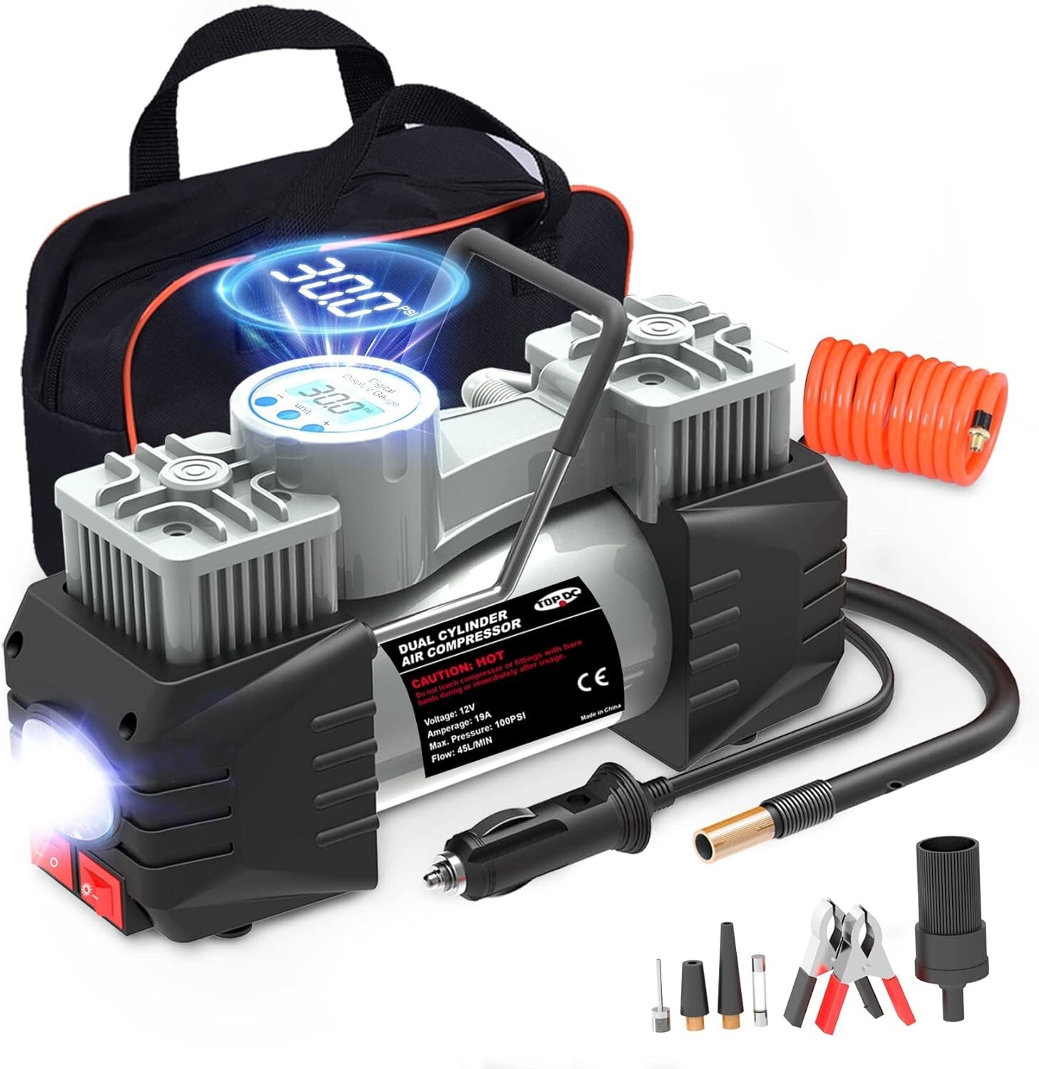 Compresor Aire Bomba De Portatil Para Carro Inflador Autos Llantas Bicicleta New