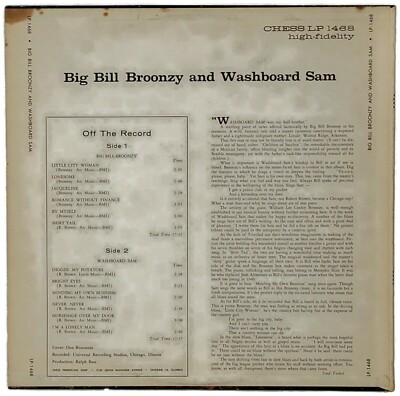 RARE BLUES Bill Broonzy & Washboard Sam LP Chess 1468 DG | eBay