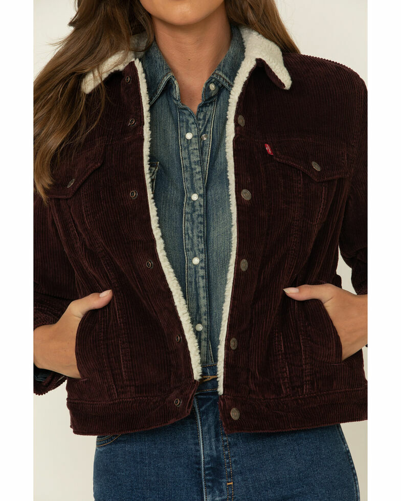 Top 42+ imagen levi’s sherpa corduroy jacket womens