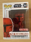 Funko Pop Star Wars : The Mandalorian Red Chrome #345 Vinyl Exclusive Free Ship