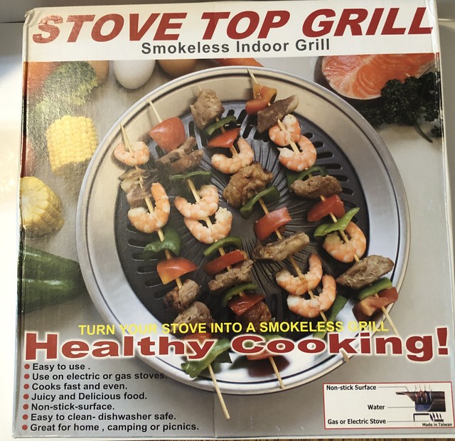 Smokeless Indoor Stove Top BBQ Grill Healthy Cooking Apartment Dorm