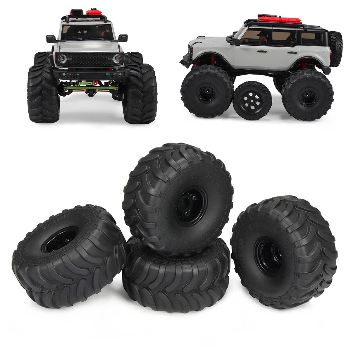 4PC 1.0 Wheel Rims Tires for 1/24 SCX24 FMS FCX24 AX24 69*33mmSl