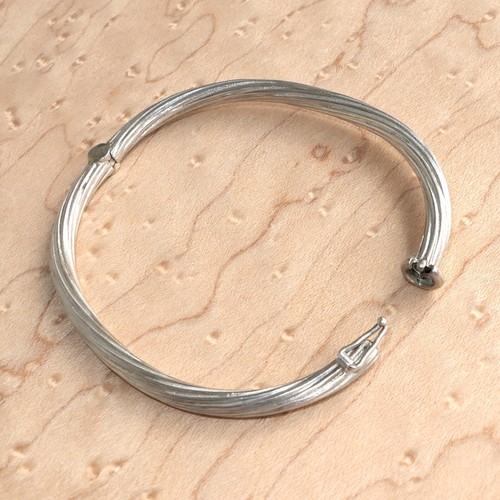 Armreif Silber 925 Armband Damen Silber Reif massiv oval Armschmuck Damen Unikat - Picture 4 of 9
