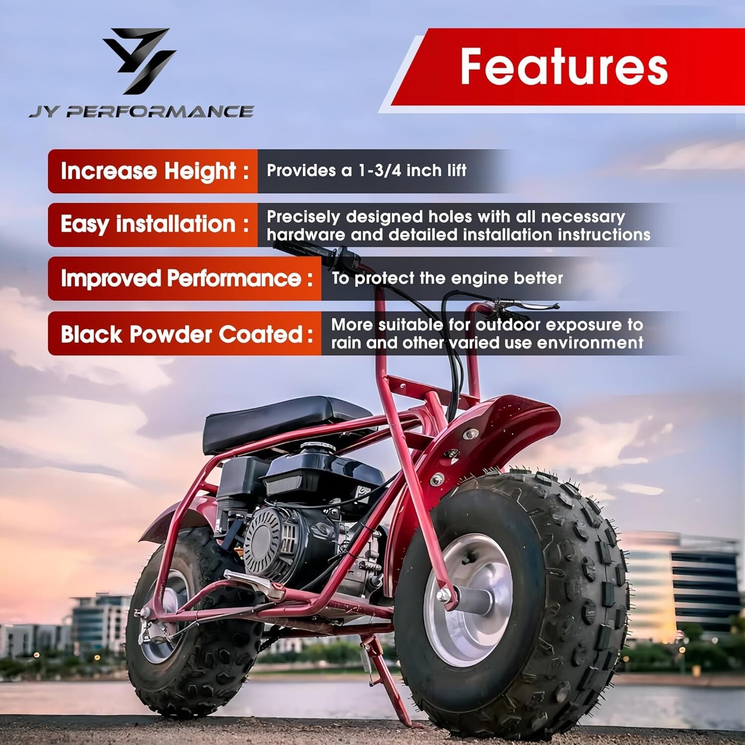 Torque Converter Motor Riser Plate Mount Predator 196cc/212cc Engine 1 3/4" Lift