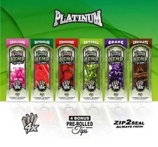 Double Platinum Rolling Papers Assorted Combo Pack 6 Packs (24 WRAPS + TIPS)