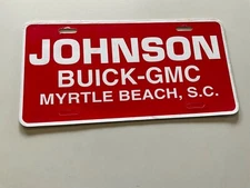 Dealership Paper License Plate Johnson Buick GMC Myrtle Beach SC