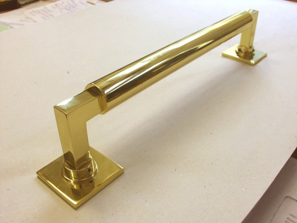 STOSSGRIFF Stangengriff Haustürgriff EDEL Bauhaus Messing Groß schlicht edel - Bild 3 von 3