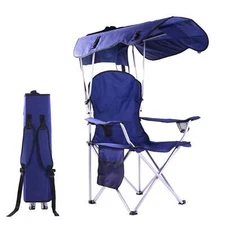 Beach Camping Folding Chair for Camping Chair with Canopy Foldable W/Sun Shade