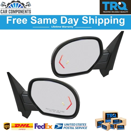 TRQ New Mirror Set For 2009-2014 Cadillac Escalade Chevy Tahoe GMC Yukon