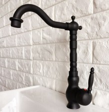Black Oil Rubbed Brass Kitchen Bar Vessel Sink Swivel Faucet Mixer Tap snf359