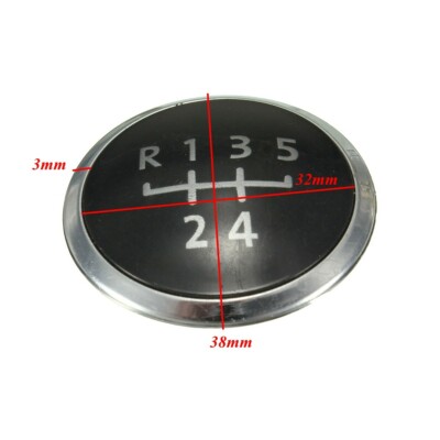 6-Speed Gear Knob Emblem Cover For VW Transporter T5 - Black & Chrome Shift Knob Badge