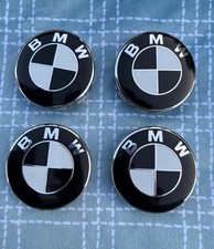 4 Pcs Bmw 56mm 68mm Black Wheel Center Hub Caps Logo Badge Emblem Rim Hubcaps