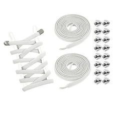 3Pairs No Tie Shoe Laces, Elastic Tieless Shoelaces with End Clips, Gray