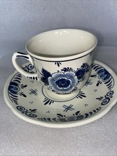 Delfts Blauw Hand Painted Cup  Saucer Delft Holland