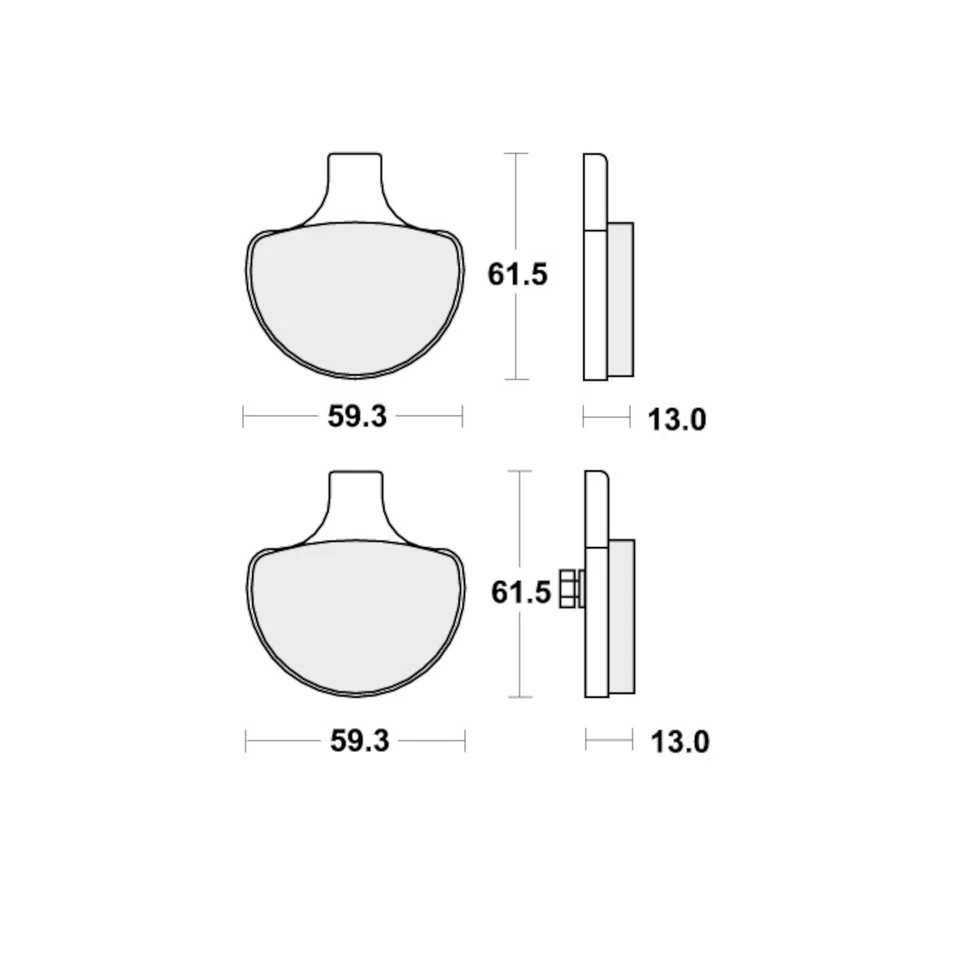 Тормозные колодки для HARLEY SPORTSTER 883 HUGGER XLH 1997-1999 передние CT V-Twin SBS - Изображение 2 из 4