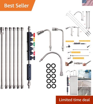 Ultimate 10 Pack Extension Wands for Pressure Washers - Includes 6 Spraying Tips