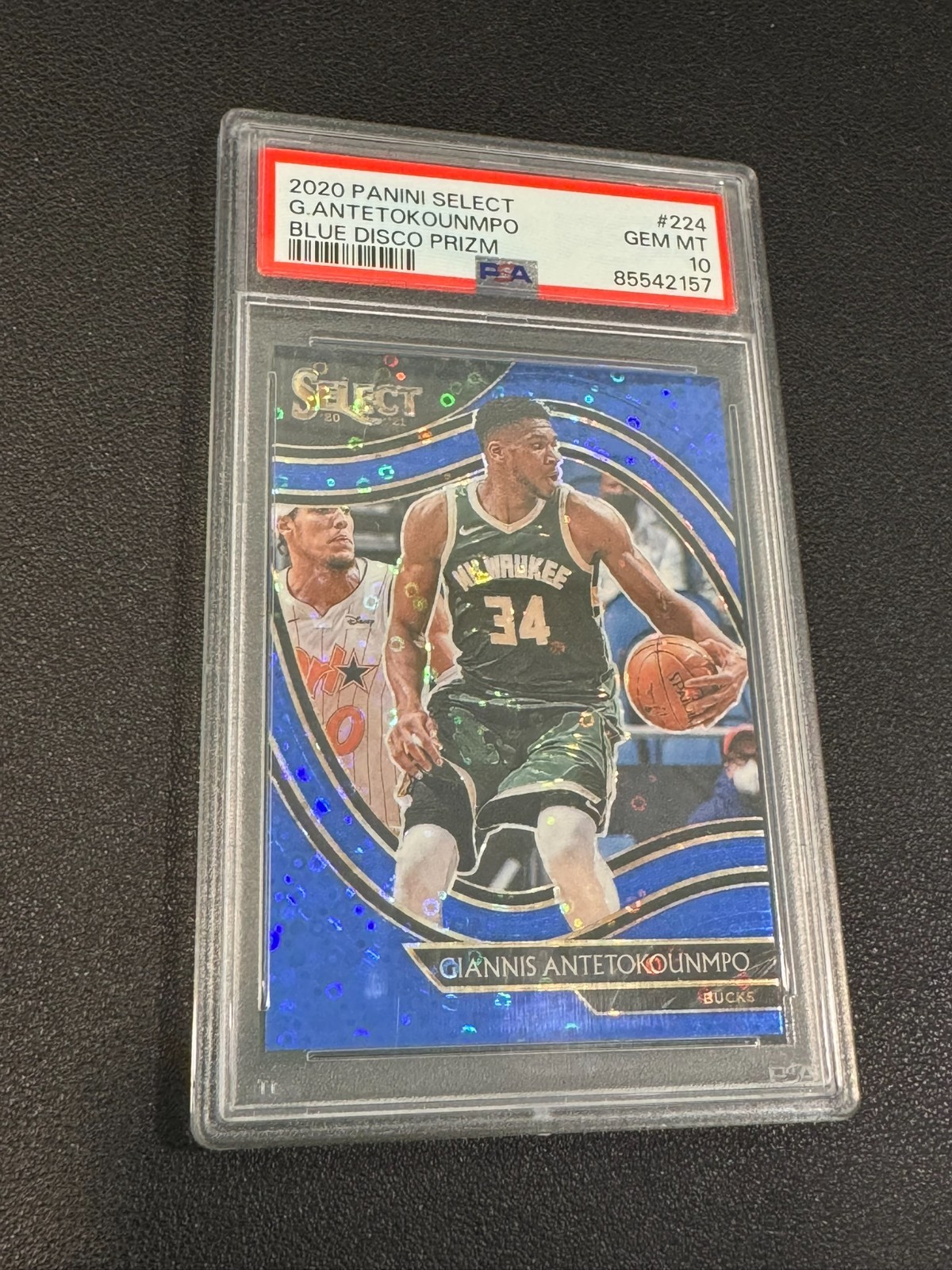 🔥 PSA 10 2020 Select MVP Giannis Antetokounmpo #224 Blue Disco Prizm /25 💎