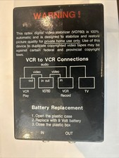Optex VO760 Video Stabilizer VCR To VCR Untested For Parts Only.Read descript.