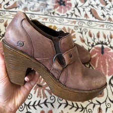 Born Haddon Platform y2k chunky Clog booties In Taupe Sz 9