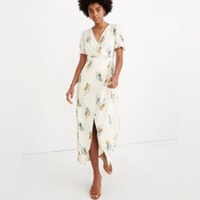 Madewell Women's Ruffle-Sleeve Maxi Dress in Classic Corsage Size 12 EUC