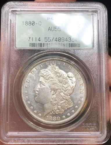 1880 O Morgan Dollar PCGS AU 55 Green Label