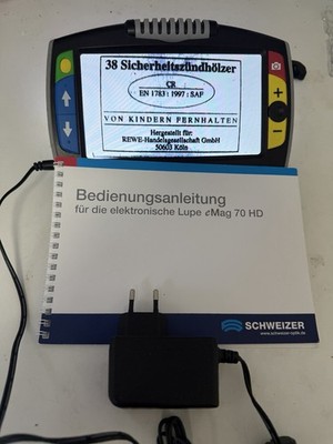 Schweizer eMag 70HD Elektronische Lesehilfe Lupe inkl. Zubehör