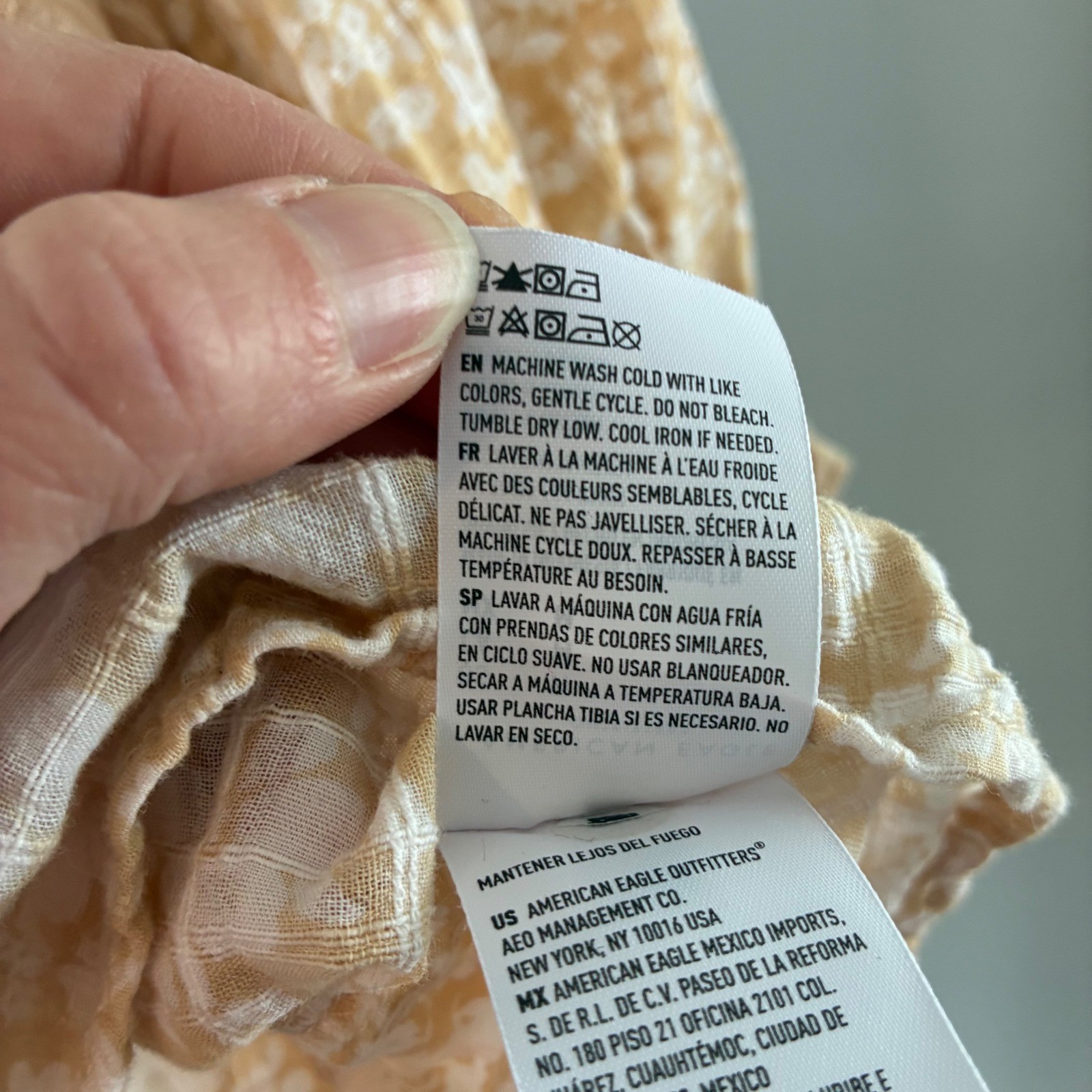 American Eagle Patchwork Floral Plaid Babydoll Bl… - image 6