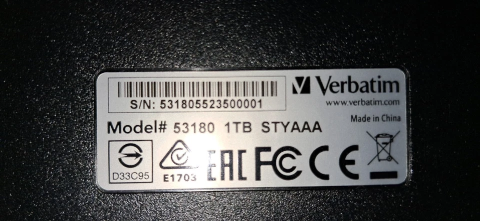 Verbatim Mod. 53180, 1 TB Festplatte für Smart TV, USB 3 - Bild 3 von 3