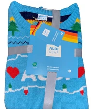 NEW Aldi Gear 2024 Christmas Sweater Unisex XL Holiday Trees Limited Edition