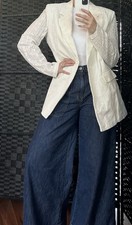 WeWoreWhat White NWT Textured 100 Cotton eyelet Knit Blazer Sz Medium 158 MSRP