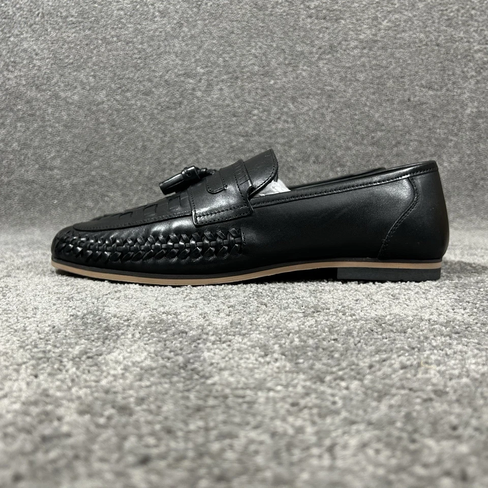 Nuevo vestido sin cordones con borlas de cuero tejido negro talla 10 de Asos Design para hombre Foto 4 de 4