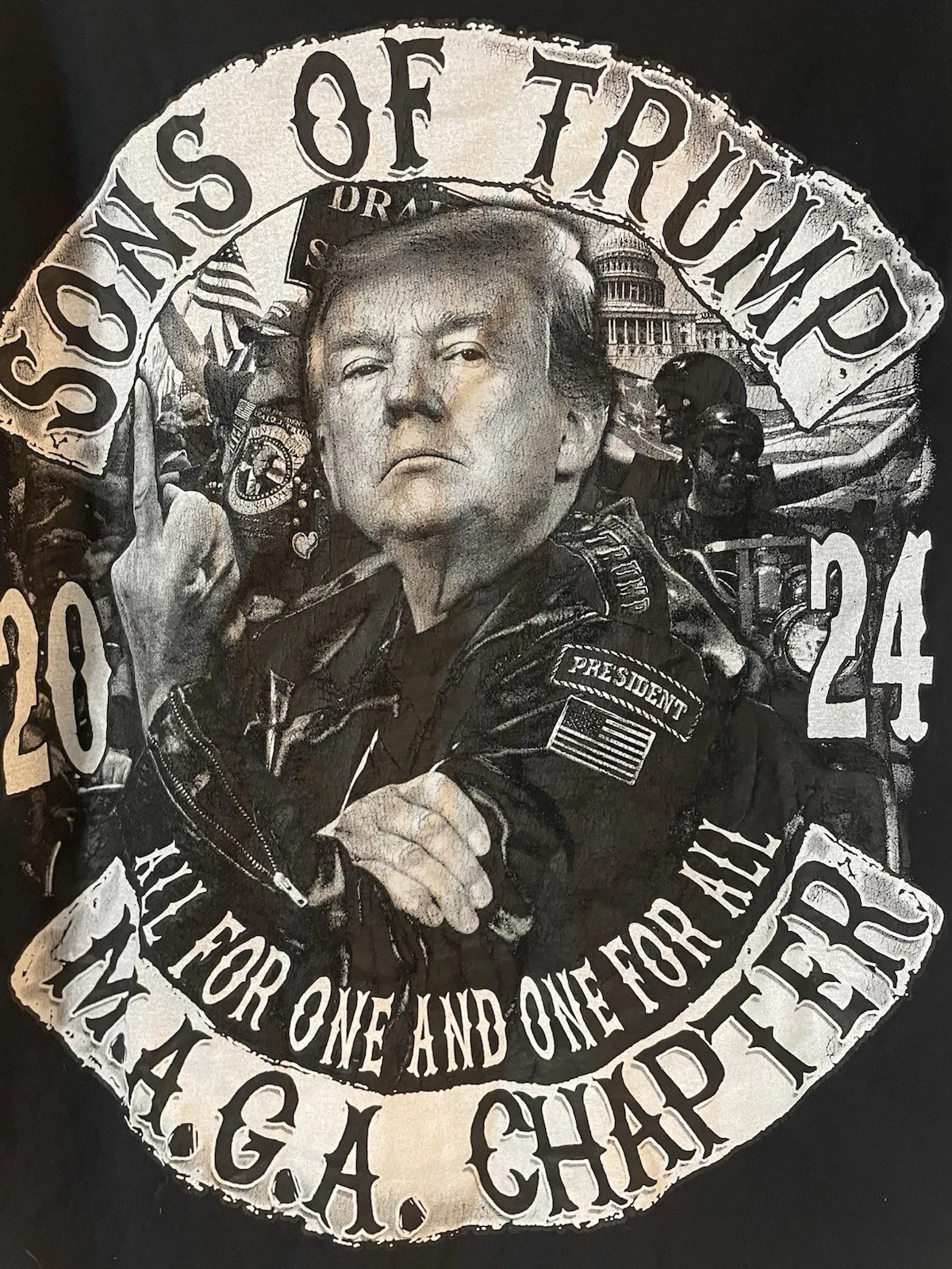 Trump Tee Shirt Large Men’s Women’s Black Donald Trump Crew Neck Short Sleeves