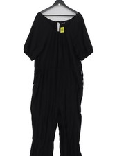 Whistles Women's Jumpsuit UK 20 Black Viscose with Polyamide Tapered Jumpsuit