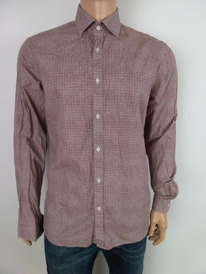 REISS Herren Freizeithemd Gr. M Beige Baumwolle Langer Ärmel Kragen