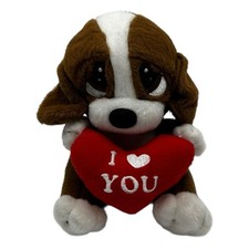Sad Sam  Honey 6  Plush Brown Puppy Dog Heart I Love You CVS Valentine  s 2014